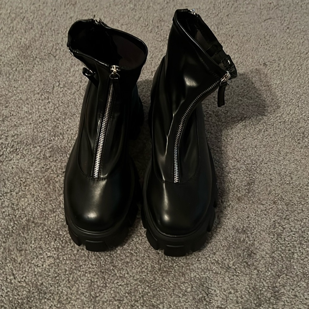 Black platform boots